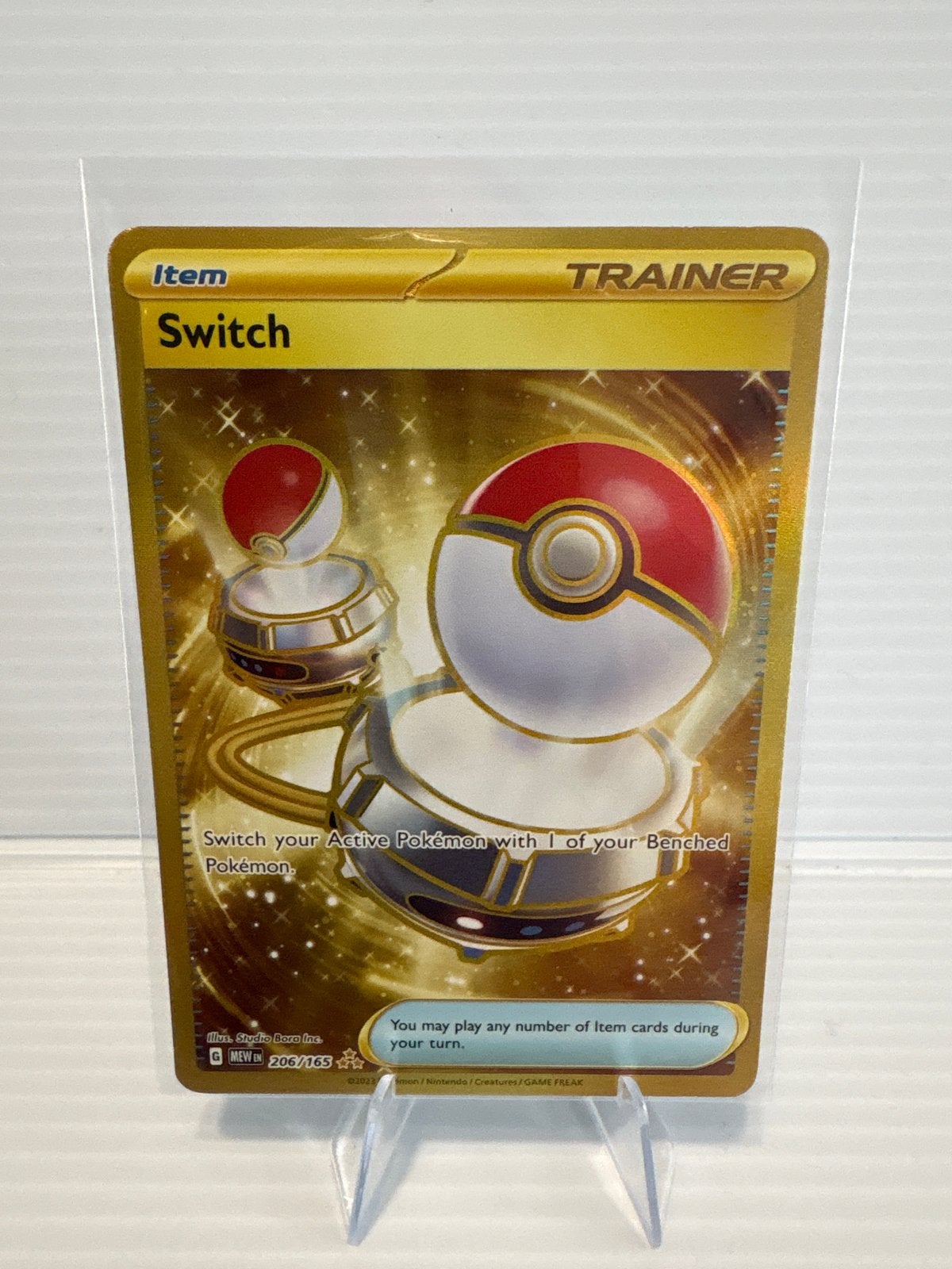 Switch 206/165 (MEW) NM Pokémon kaart, Ophalen of Verzenden, Zo goed als nieuw, Losse kaart