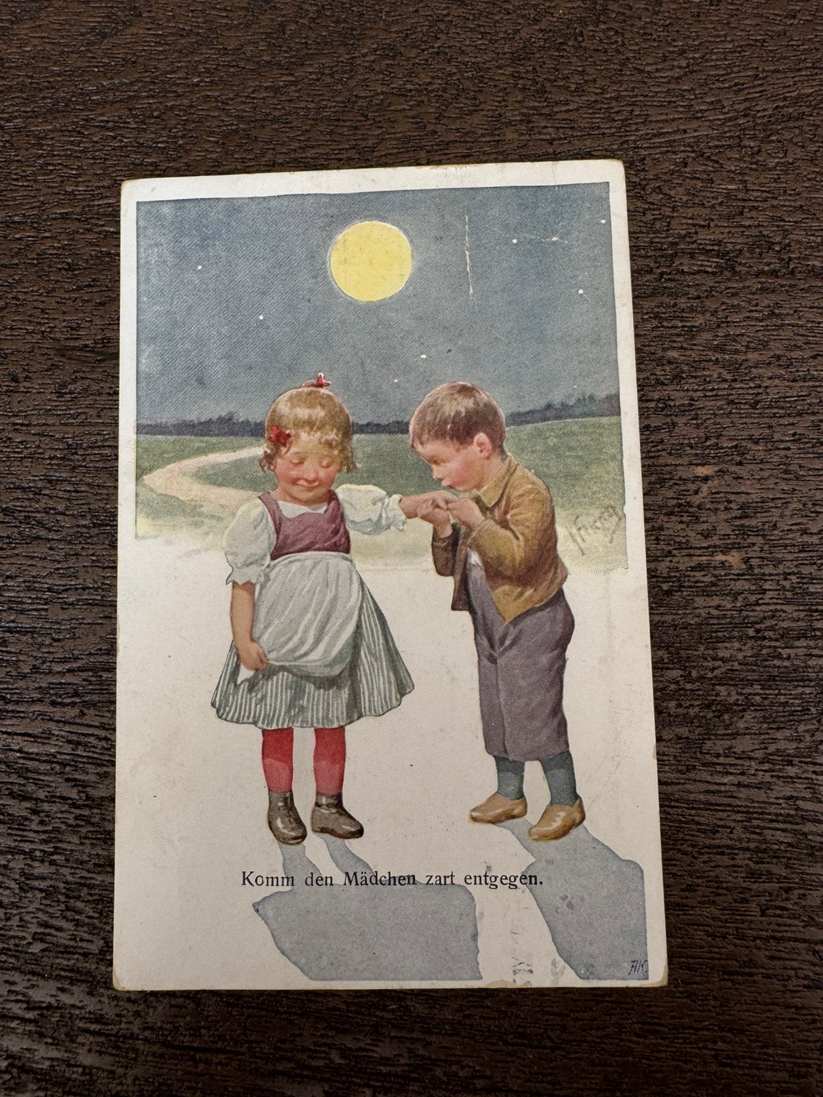 Feiertag kusje bij volle maan 1916, Ophalen of Verzenden, Voor 1920, Overige thema's