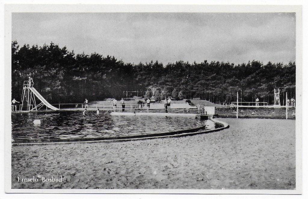 Ermelo Bosbad Ongelopen Ansichtkaart ( B7014), Ophalen of Verzenden, 1940 tot 1960, Ongelopen, Gelderland