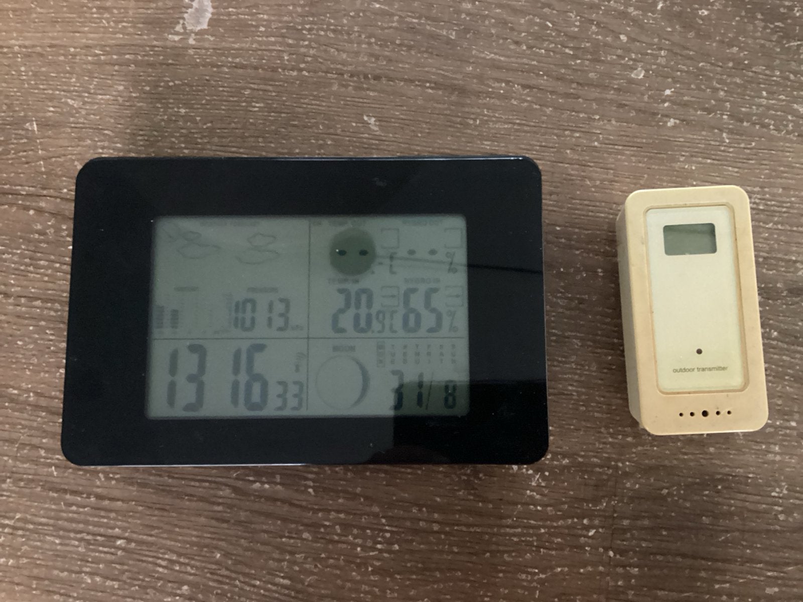 Digitaal weerstation met buitensensor, Ophalen of Verzenden, Gebruikt, Weerstation
