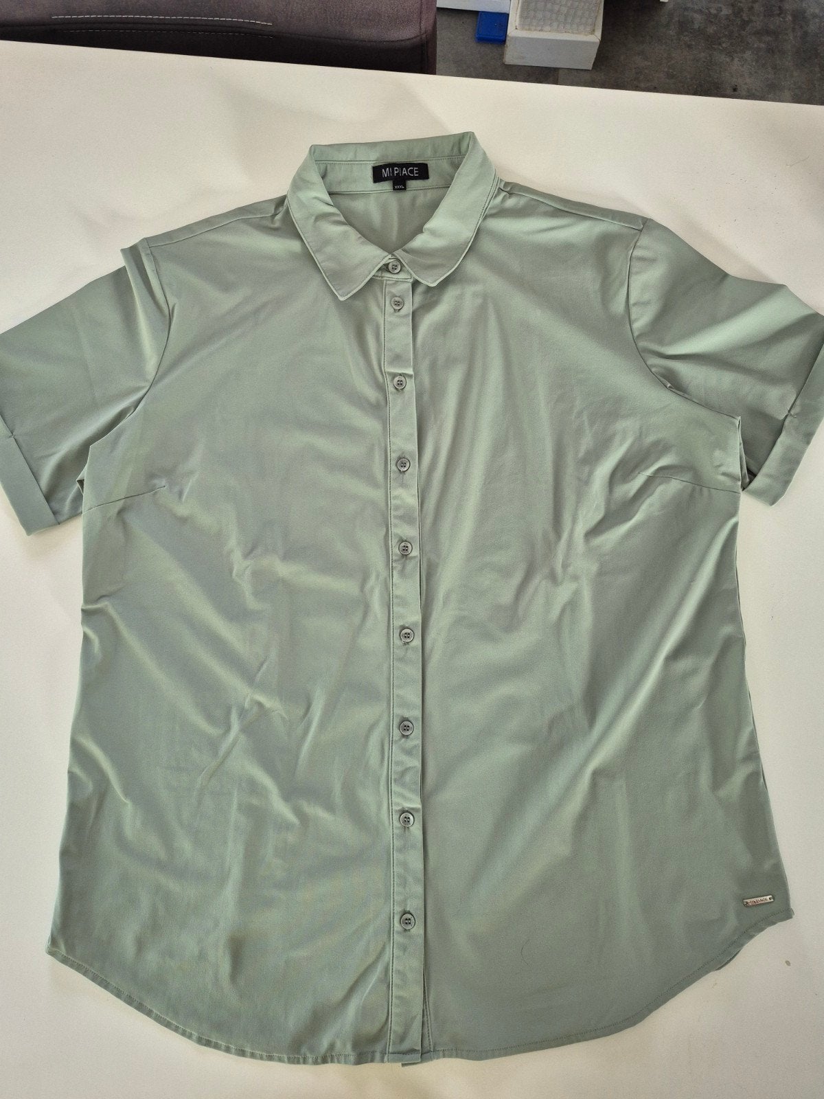 Mi Piace blouse travelstof XXXL in lilypad groen, Mi Piace, Maat 46/48 (XL) of groter, Ophalen of Verzenden, Zo goed als nieuw