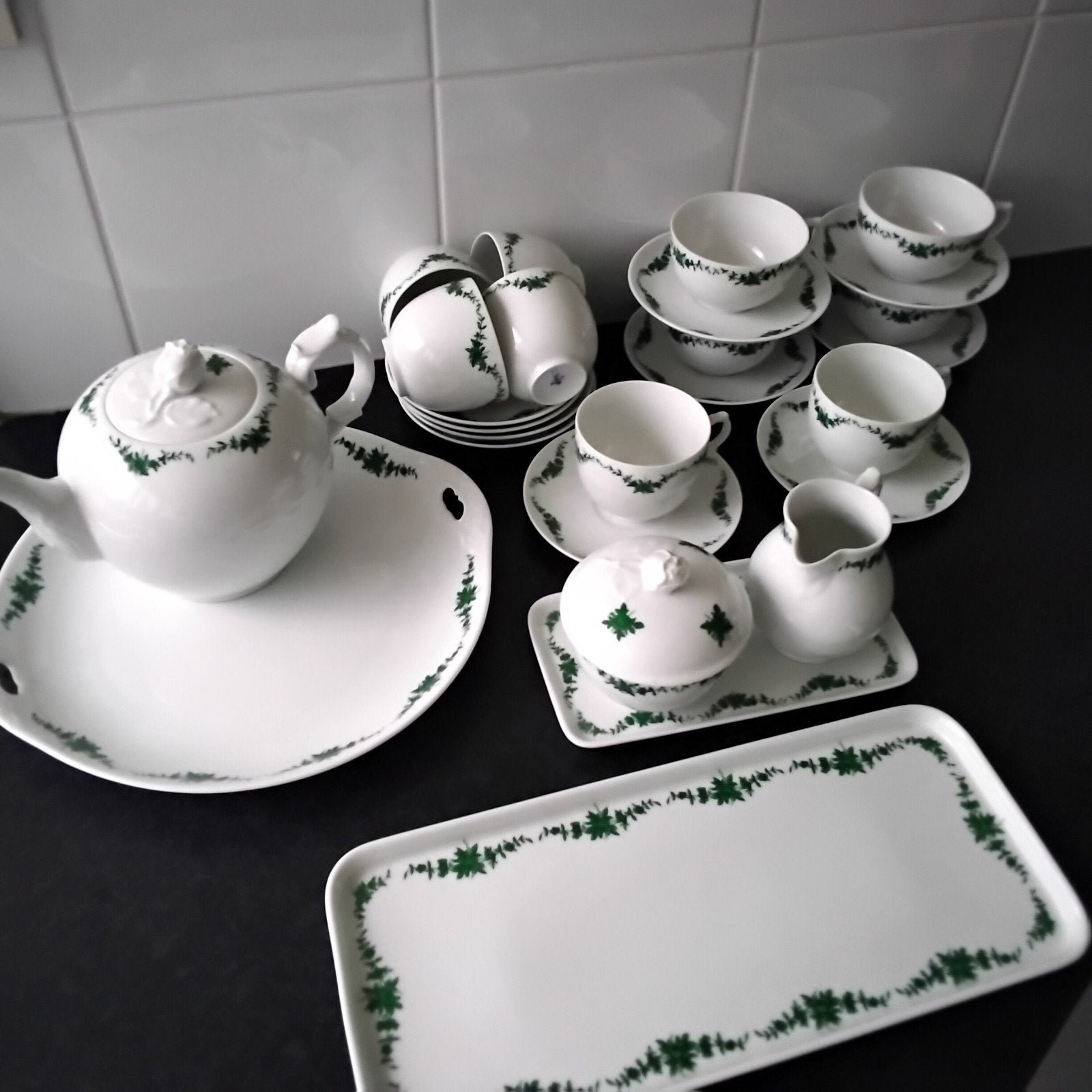 Furstenberg  " schlossgarten " theepot,roomstel,taartschaal, Ophalen of Verzenden, Porselein, Overige stijlen, Kop(pen) en/of Schotel(s)