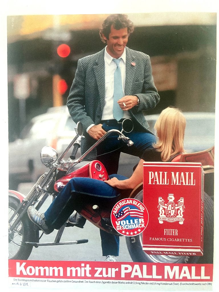 Vintage Reclame - Pall Mall - 1982 - Duitsland, Verzenden, Zo goed als nieuw, Overige typen