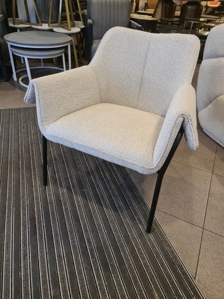 Nieuwe Eleonora fauteuil Tony beige boucle €135, Ophalen, Industrieel landelijk barok brocante koloniaal boheems vintage, ., Nieuw