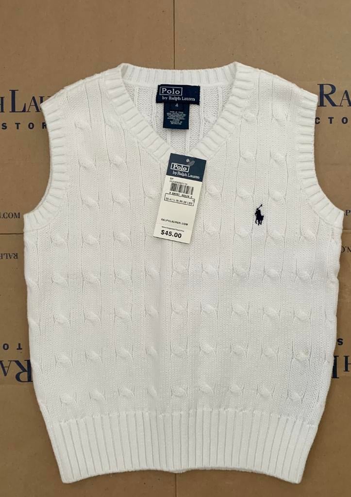 Polo Ralph Lauren cable cricket sweater vest, Verzenden, Trui of Vest, Nieuw, Jongen