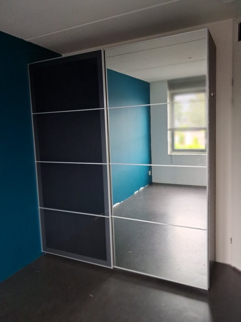 kledingkast met schuifdeuren, Ophalen, Gebruikt, 200 cm of meer, Glas