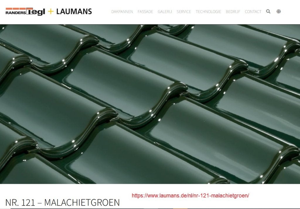 geglazuurde dakpan - Laumans Ideal Variabel - malachietgroen, Doe-het-zelf en Verbouw, Dakpannen en Dakbedekking, Ophalen, 10 tot 15 m²