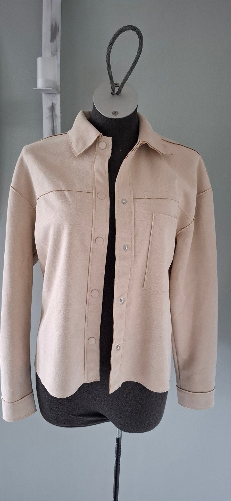 Norah blousejas blouse suedelook beige maat 34 36 izgs, Beige, Ophalen of Verzenden, Zo goed als nieuw, Norah