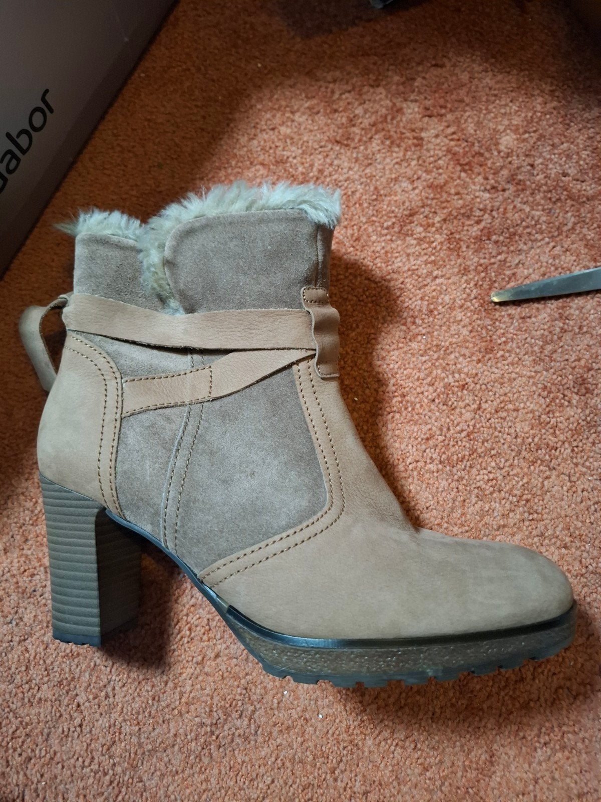 Nieuw: beige Gabor enkellaarsjes met hogere hak, Beige, Lage of Enkellaarzen, Gabor, Nieuw