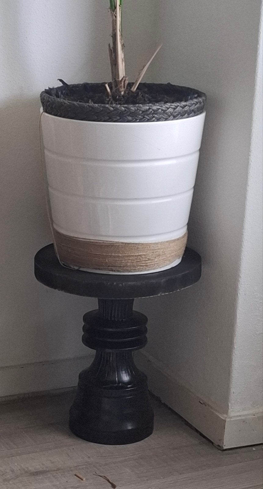 Stijlvolle plantenstandaard / tafeltje, planten kruk - hout, Ophalen of Verzenden, Gebruikt