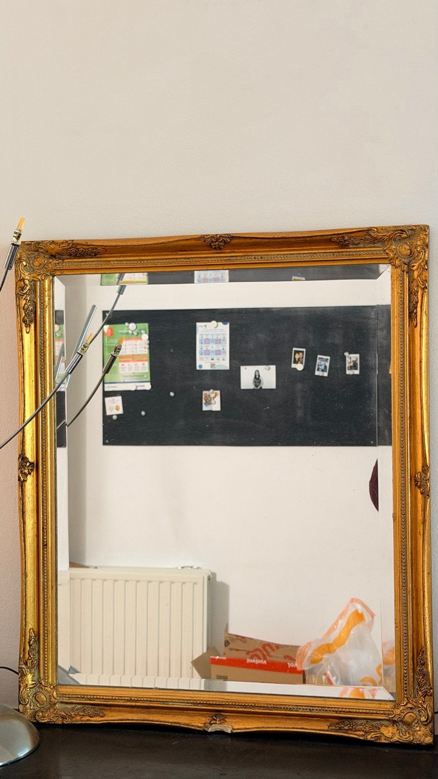 Antique Mirror with golden frame, Ophalen, Gebruikt, 100 tot 150 cm, 100 tot 125 cm