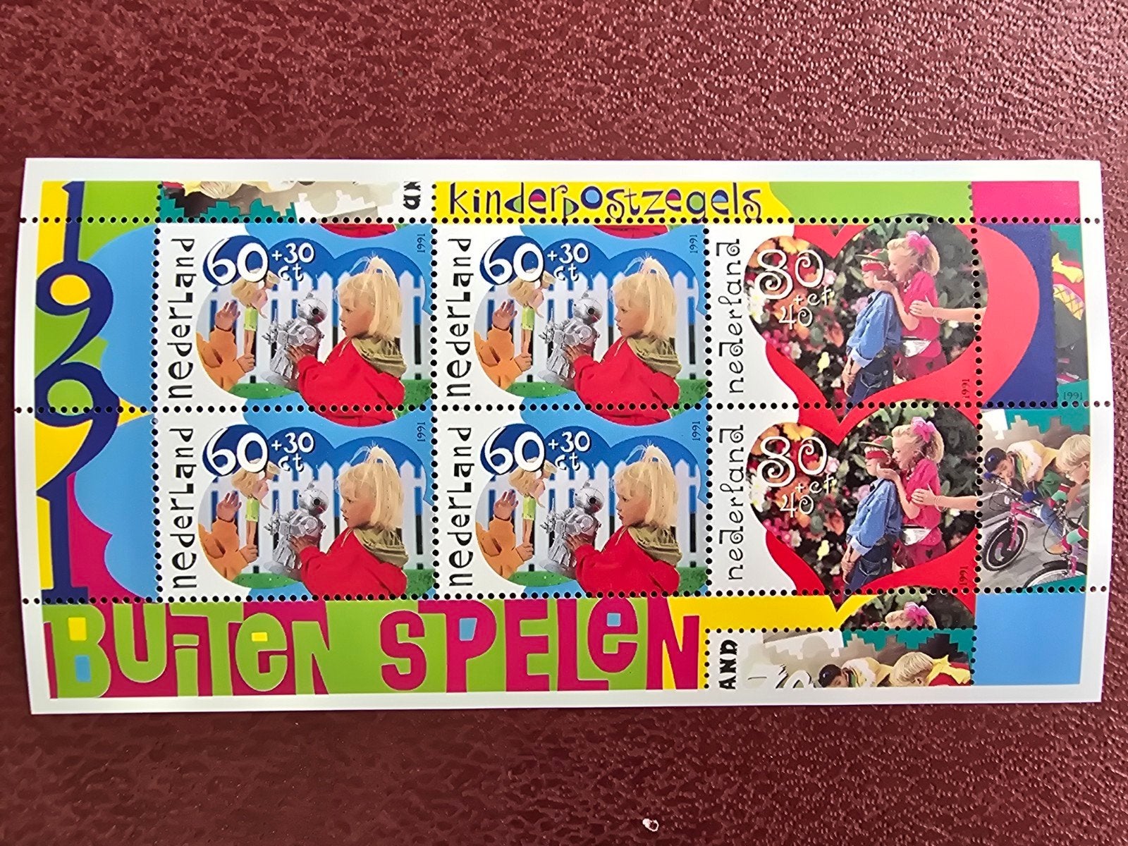 Nederland Kinderpostzegels 1991 - Buiten Spelen velletje, Postzegels en Munten, Postzegels | Nederland, Ophalen of Verzenden, Na 1940