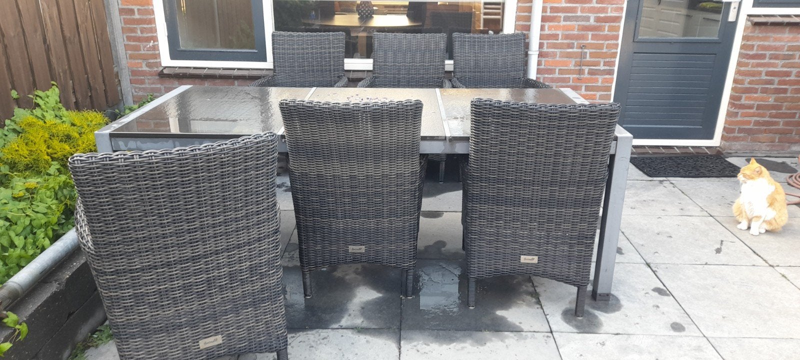 Hartman tuinset met 6 stoelen en tafel, Ophalen of Verzenden, Gebruikt, Aluminium