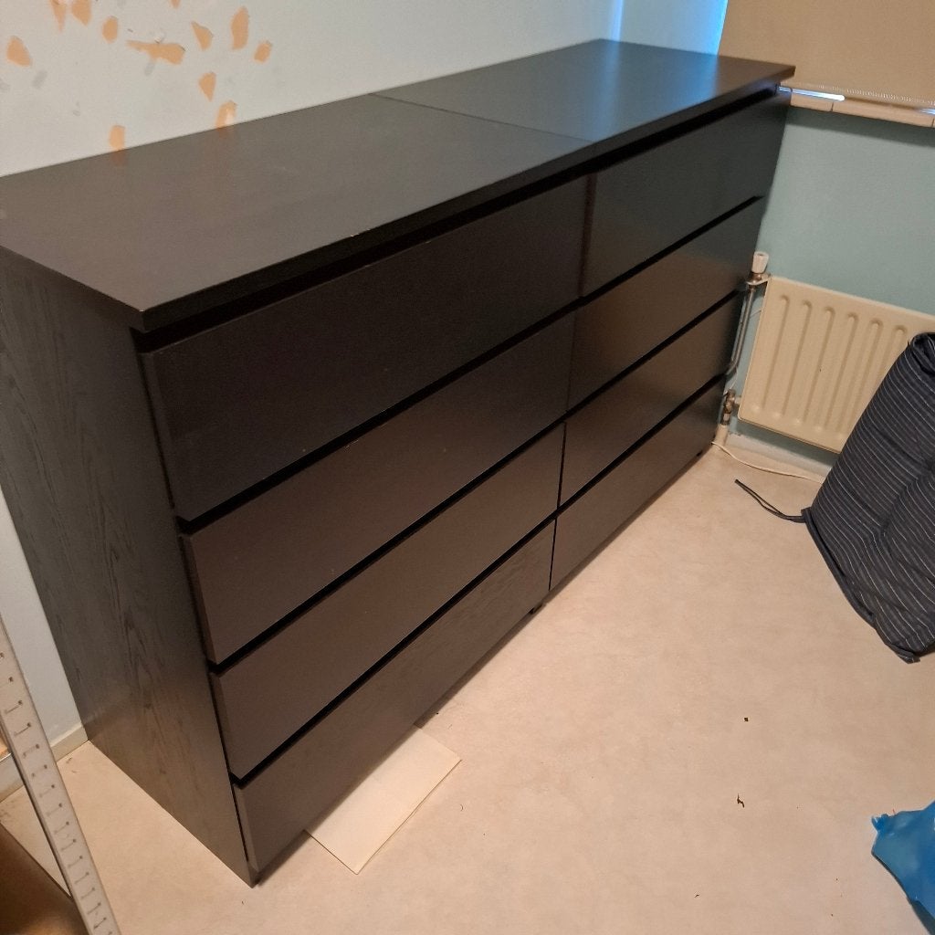 2 ruime 4 ladekasten,zwart, Huis en Inrichting, Kasten | Ladekasten, Ophalen, Gebruikt, 100 tot 150 cm, 3 of 4 laden