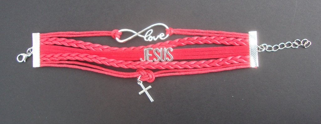 Jezus Liefde Kruis Armband - Diverse Kleuren € 2,50 op=op, Ophalen of Verzenden, Nieuw, Sieraad, Christendom | Katholiek