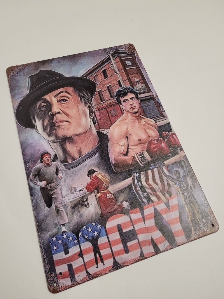 Rocky Sylvester Stallone getekend reclamebord van metaal, Info@deconoord.nl, Deco Noord, Nieuw, Ophalen of Verzenden