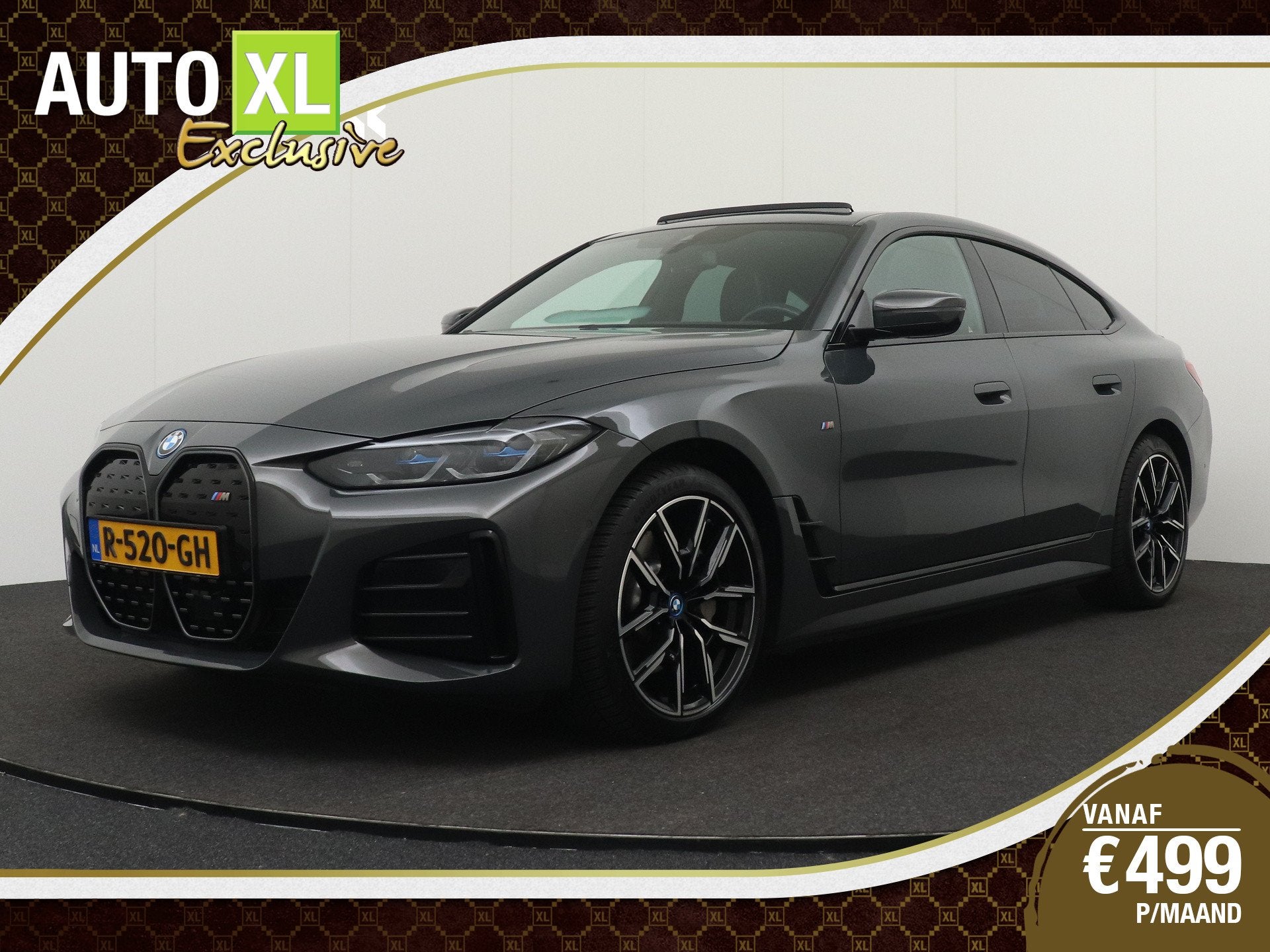 BMW i4 eDrive40 M-Sport Shadow Line 84 kWh (95%SOH) Schuif-/, Auto's, Dealer onderhouden, Achterwielaandrijving, Gebruikt, Zwart