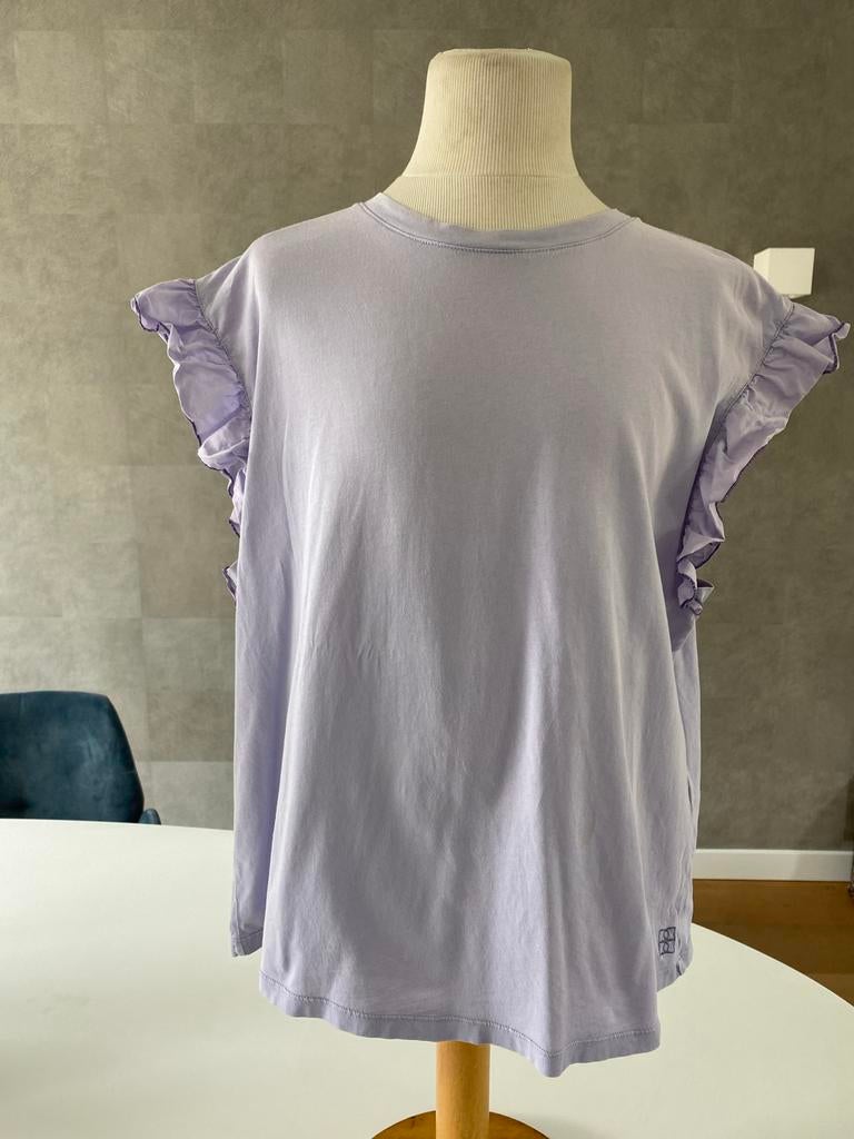 Bellerose shirtje met ruches, Paars, Ophalen of Verzenden, Korte mouw, Maat 36 (S)