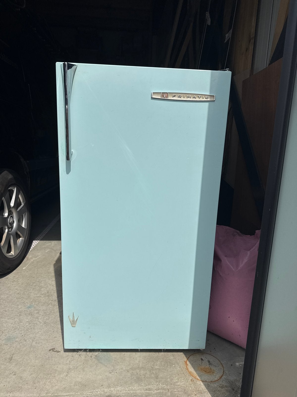 Vintage Primatic Koelkast - Lichtblauw Retro Design, Witgoed en Apparatuur, Gebruikt, 75 tot 100 liter, 45 tot 60 cm, Met vriesvak