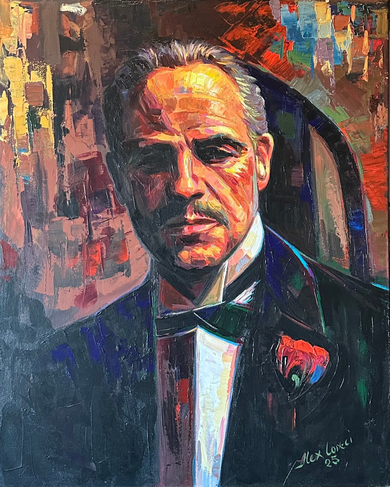 Alex L- The Godfather- Handgeschilderd (100%(- Origineel, Ophalen of Verzenden