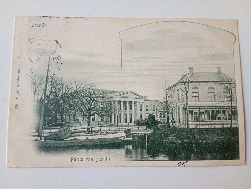 Zwolle Paleis van Justitie 1901, Verzamelen, Ophalen of Verzenden, Voor 1920, Gelopen, Overijssel