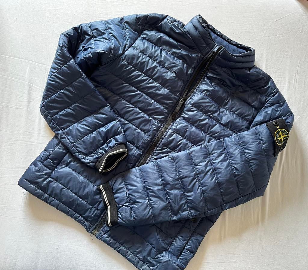 Stone Island Micro Rip Stop 7 Den/Down jas (navy, size S), Ophalen of Verzenden, Zo goed als nieuw, Blauw