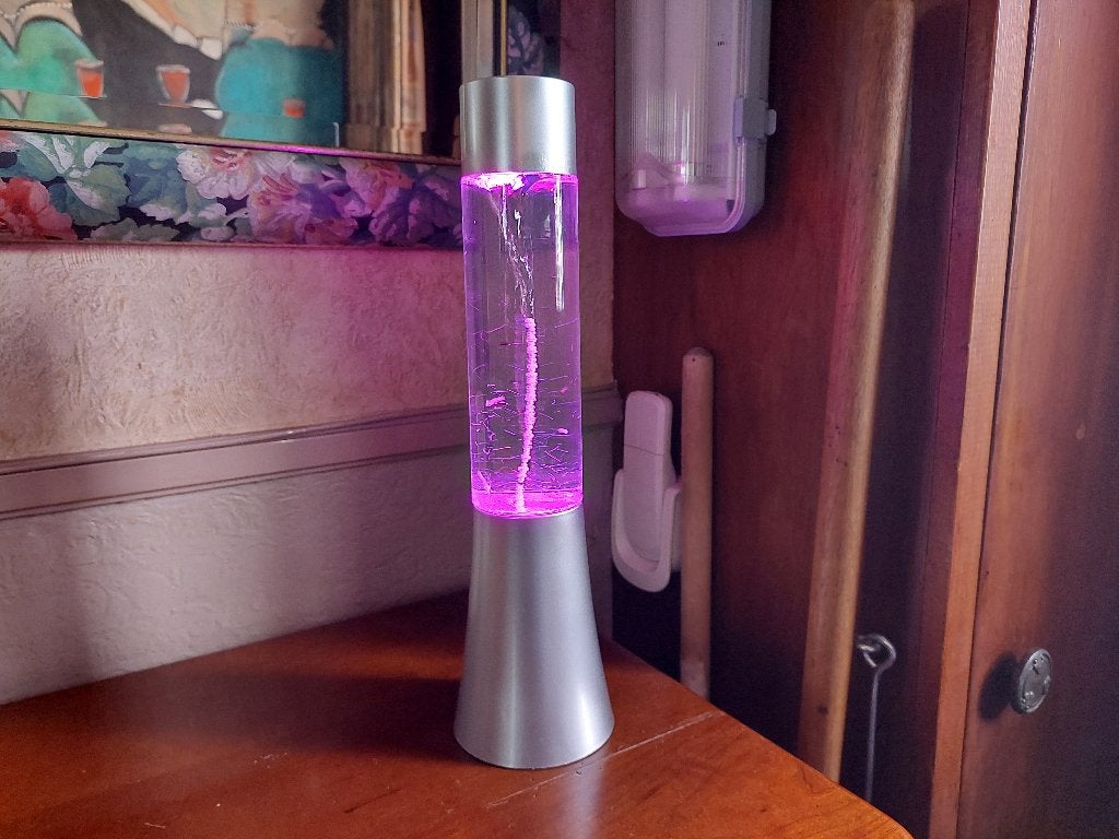 Lavalamp met timer op batterijen, Ophalen, Kunststof, Gebruikt, Lavalamp