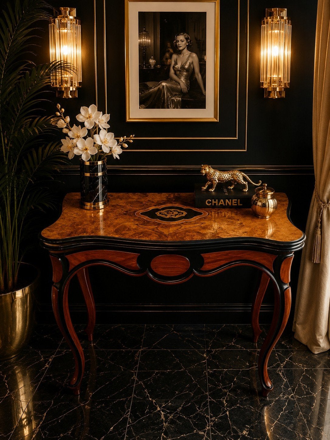 Elegant speeltafeltje / sidetable in Louis XV / Napoleon III, Ophalen