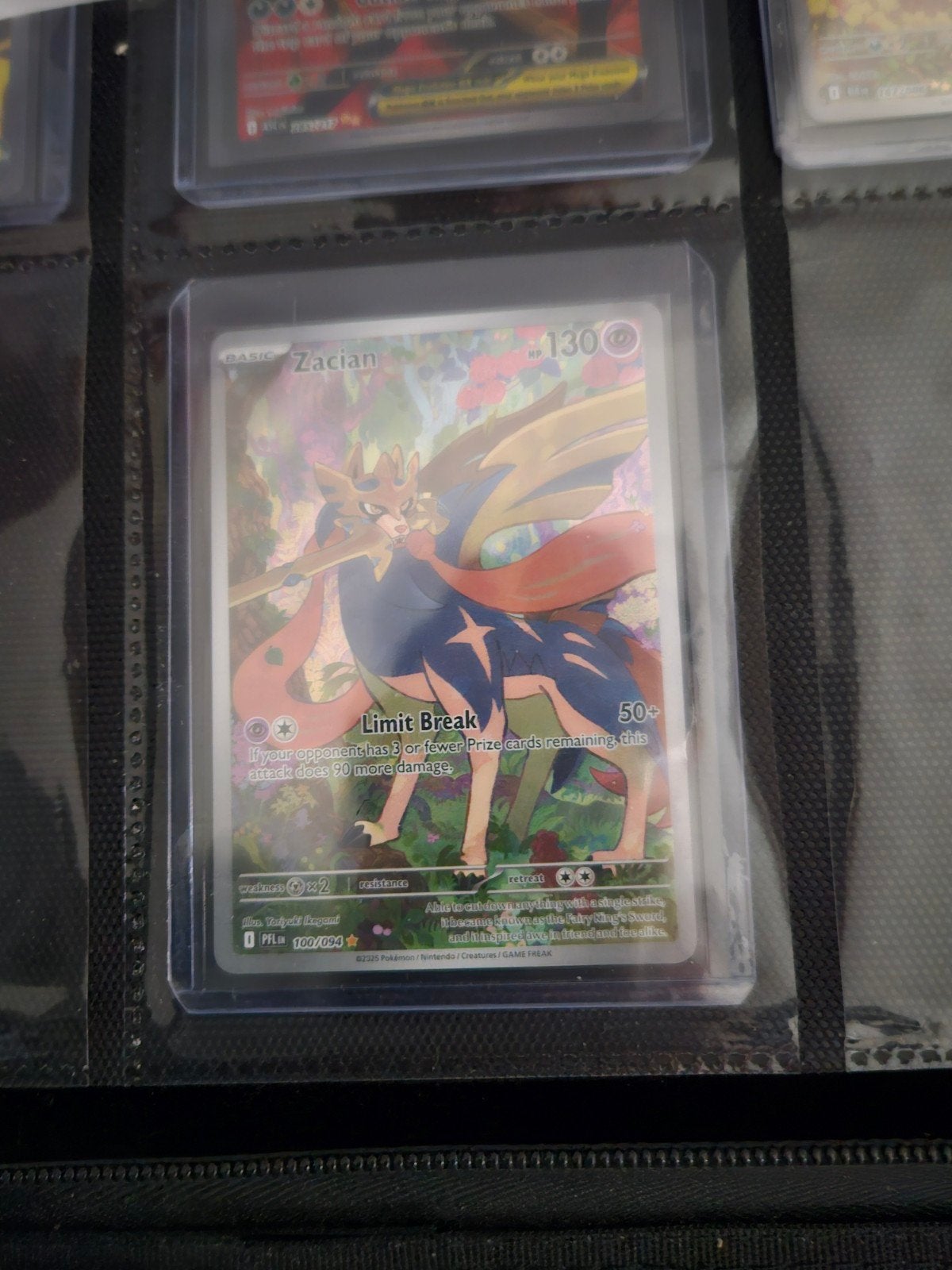 Pokemon Zacian 100/094 Phantasmal Flames, Ophalen of Verzenden, Zo goed als nieuw, Losse kaart, Foil