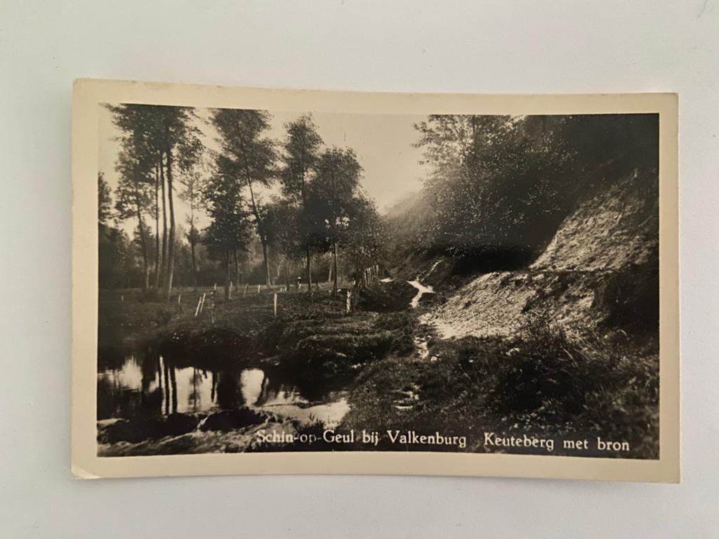 Schin op Geul Keuteberg met bron, Ophalen of Verzenden, 1940 tot 1960, Gelopen, Limburg