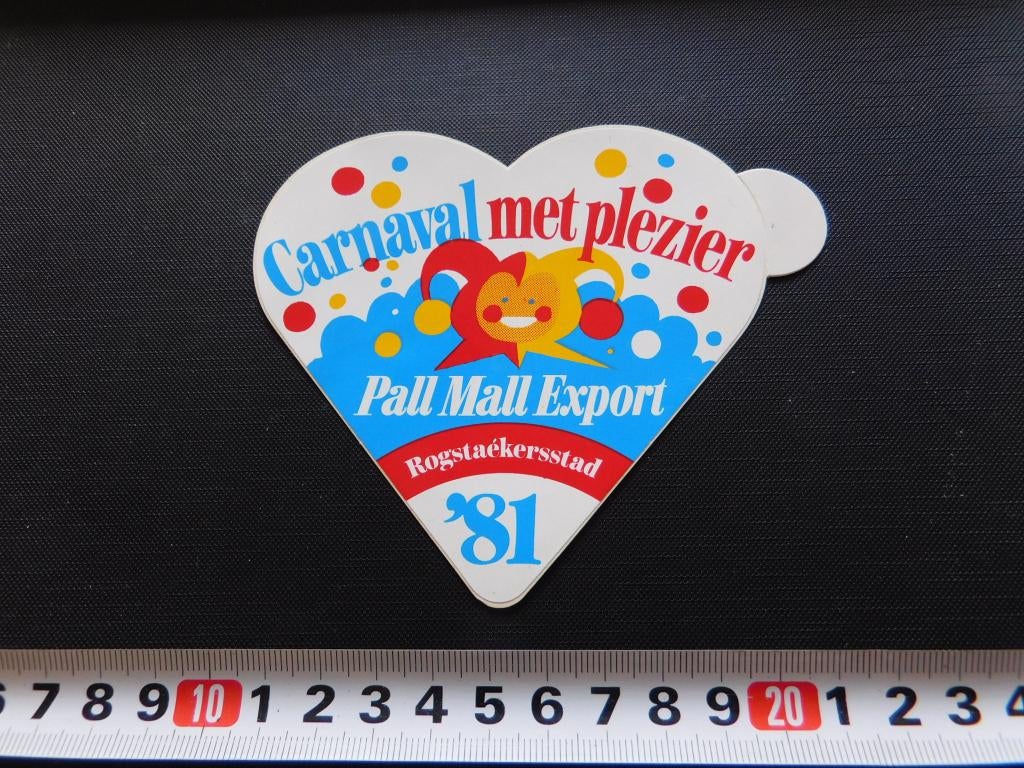 sticker Weert Wieërt Rogstaekerstad Carnaval 1981 Pall Mall, Ophalen, Zo goed als nieuw