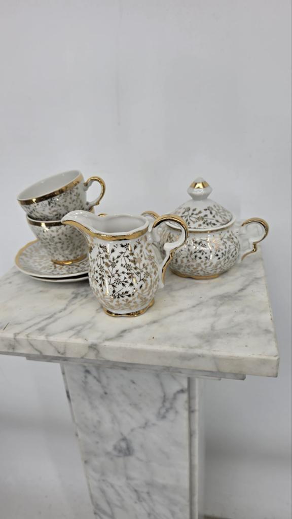 Vintage Versailles Porseleinen Koffie / Theeservies | 11, Antiek en Kunst, Antiek | Servies compleet, Ophalen of Verzenden