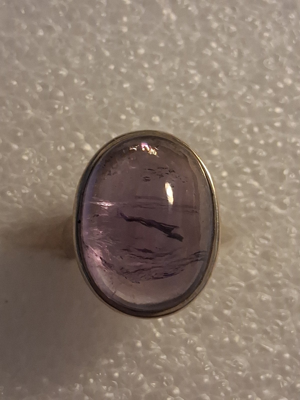 Zilveren ring met Amethyst steen -- ringmaat 16, Verzenden, Paars, Nieuw, Kleiner dan 17