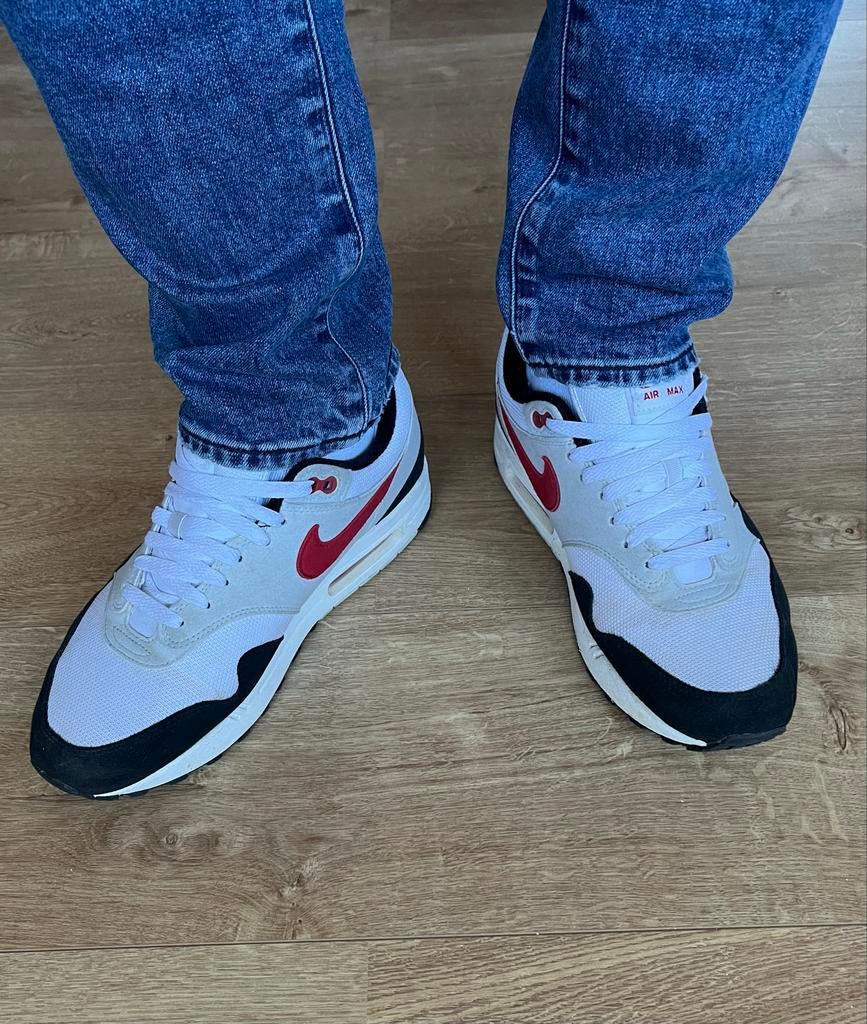 Nike Air Max 1 Chili 2.0 maat 44, Wit, Ophalen of Verzenden, Sneakers of Gympen, Gedragen