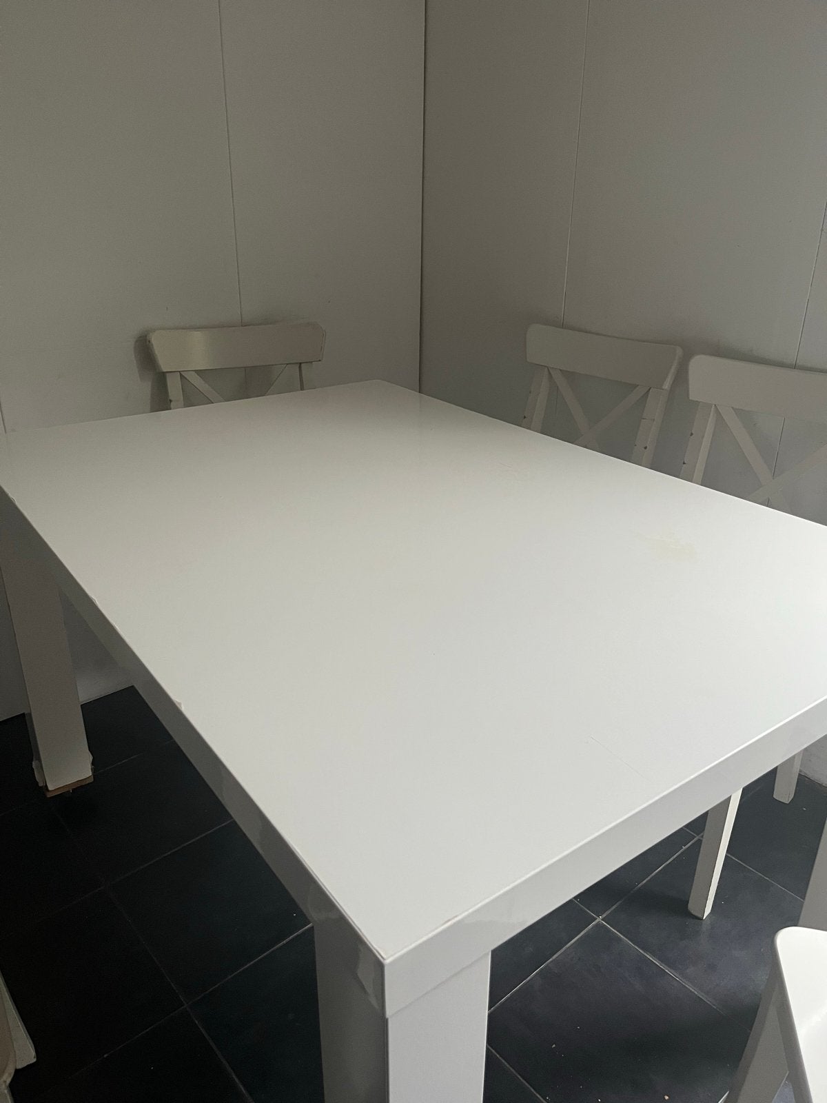 Witte eettafel IKEA, Huis en Inrichting, Tafels | Eettafels, Gebruikt, 50 tot 100 cm, 100 tot 150 cm, Vier personen, Rechthoekig