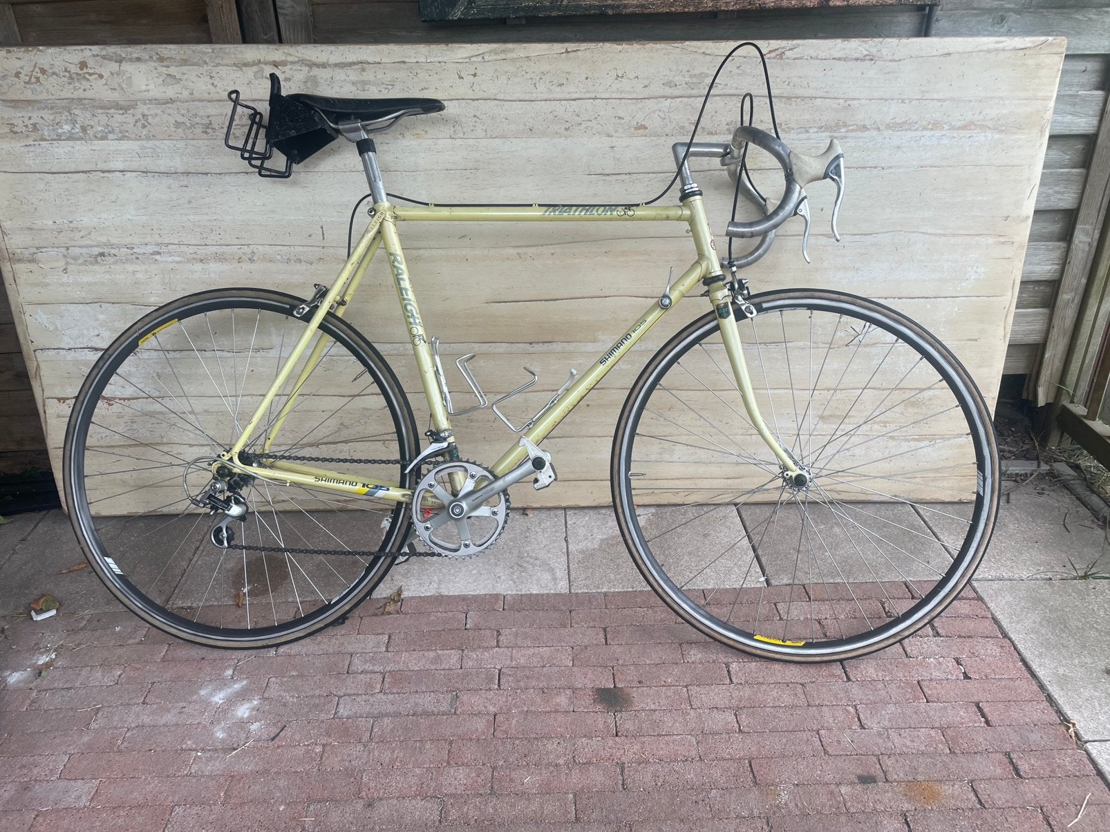 Vintage triathlon fiets raleigh shimano 105.  1987, Zo goed als nieuw, 57 tot 61 cm, Ophalen, Overige merken