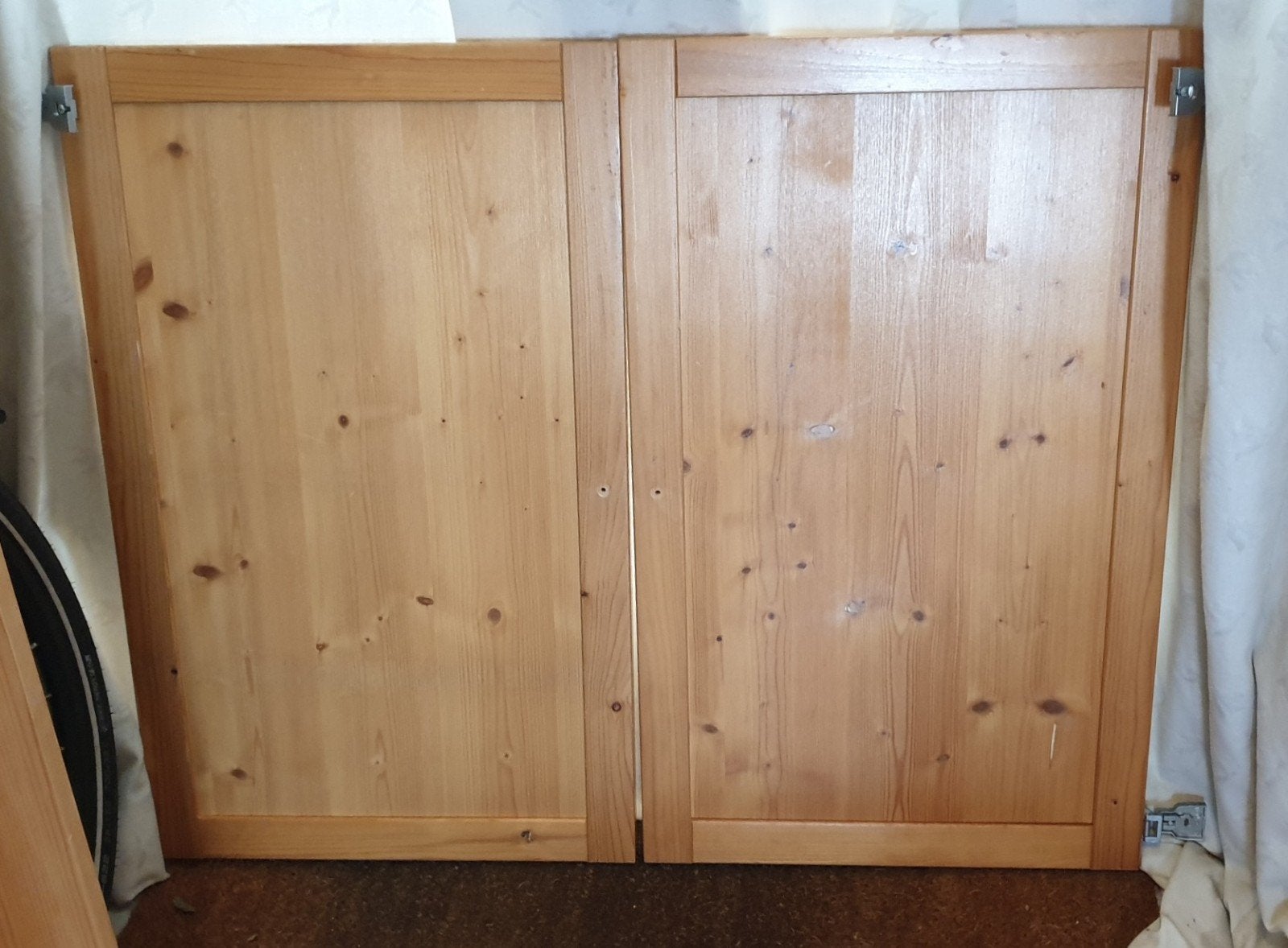 Lundia duo paneeldeuren met massief hout 80x100 blank gelakt, Ophalen of Verzenden, Gebruikt
