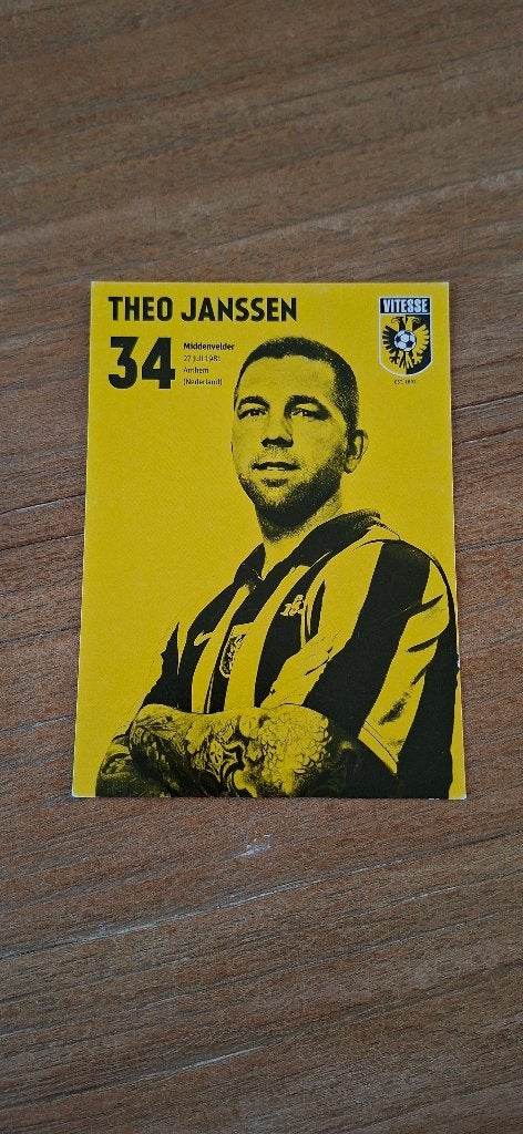 Spelerskaart; Theo Janssen # Vitesse / Ajax, Ophalen of Verzenden, Nieuw, Vitesse, Spelerskaart