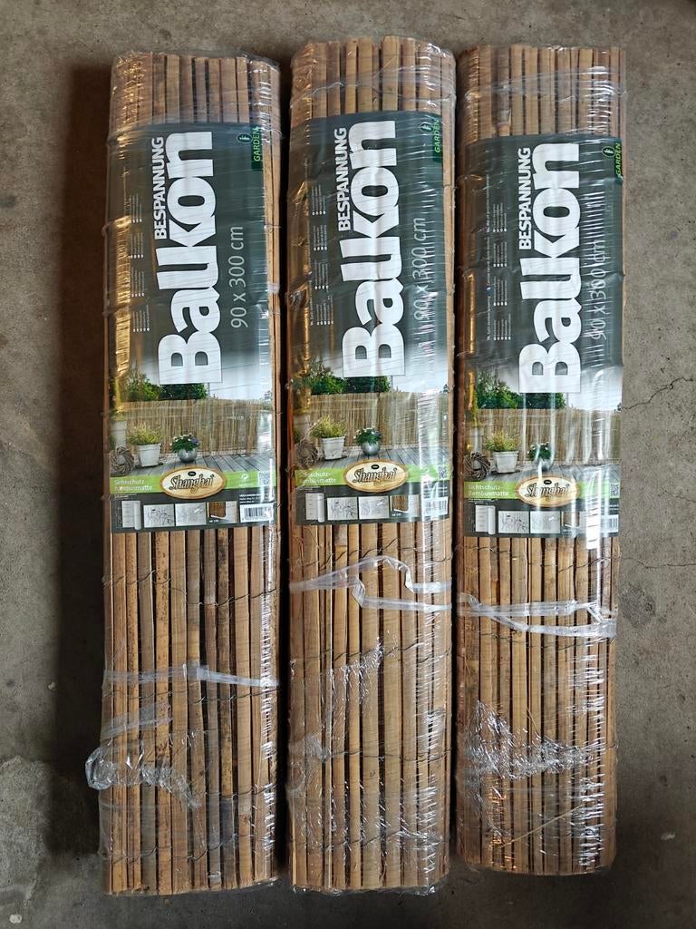 Balkon Bamboe Schutting 90x300 cm - Nieuw, Ophalen, Overige materialen, Nieuw, 200 cm of meer