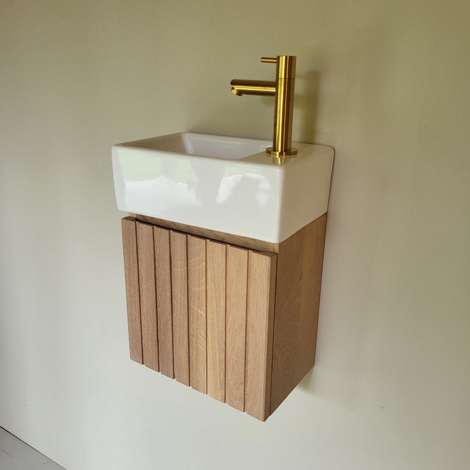 toiletmeubel | fonteintje | massief eiken | badkamermeubel, Ophalen, Nieuw