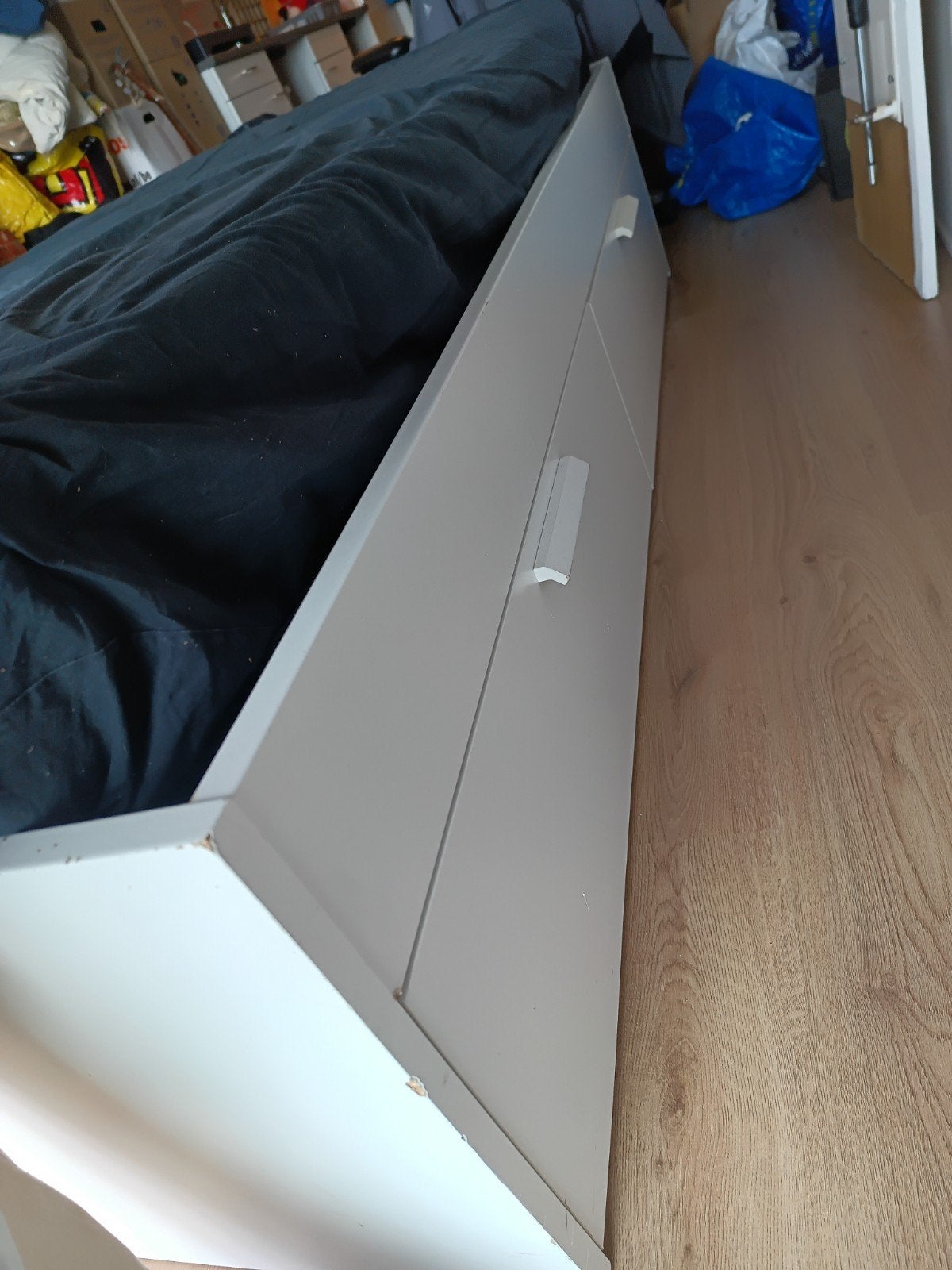 Wit bedframe met lades van ikea, 140x200 cm, Gebruikt, Wit, Twijfelaar, 200 cm