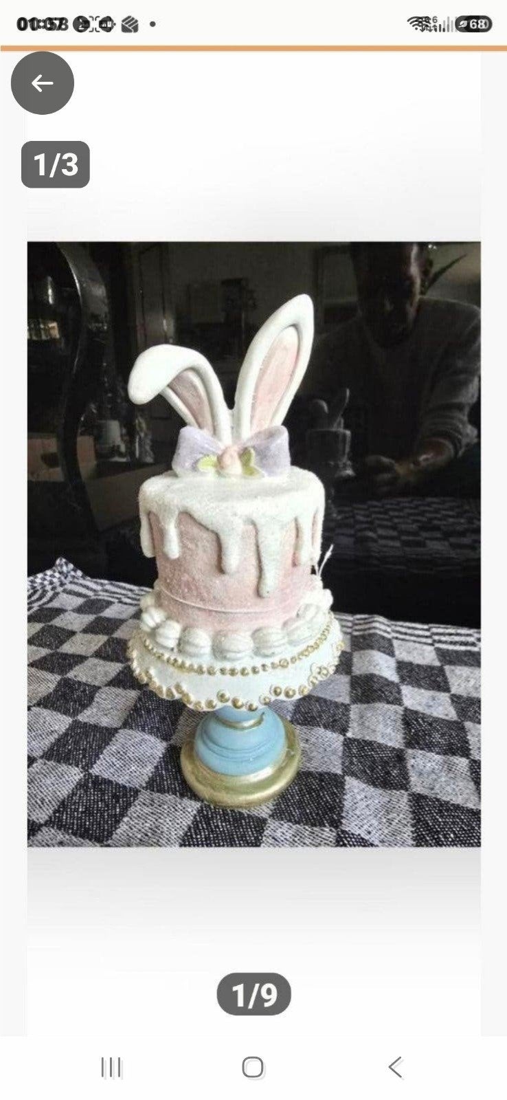 Leuke paasdecoratie in de vorm van een taart met konijnenore, Diversen, Ophalen of Verzenden