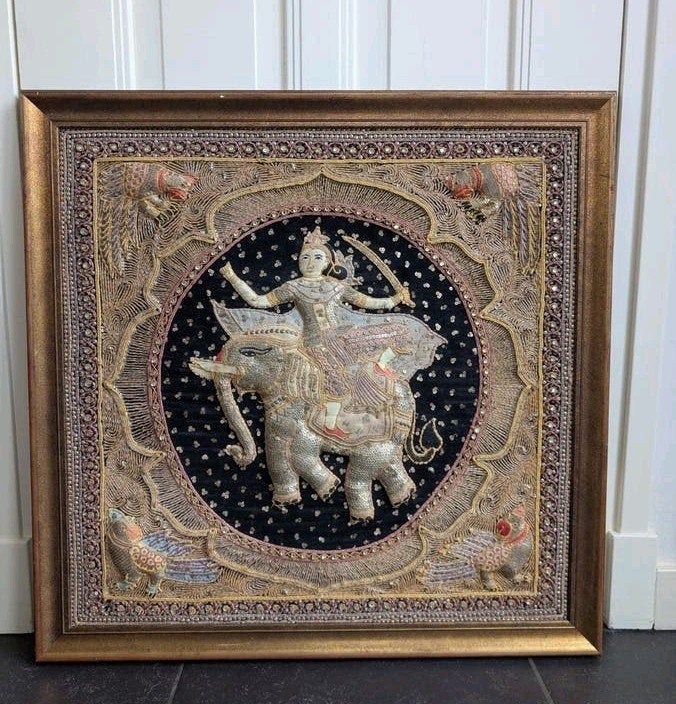Grote Kalaga handgemaakt Thailand Birma 83 x 81 cm
Antiek, Ophalen of Verzenden