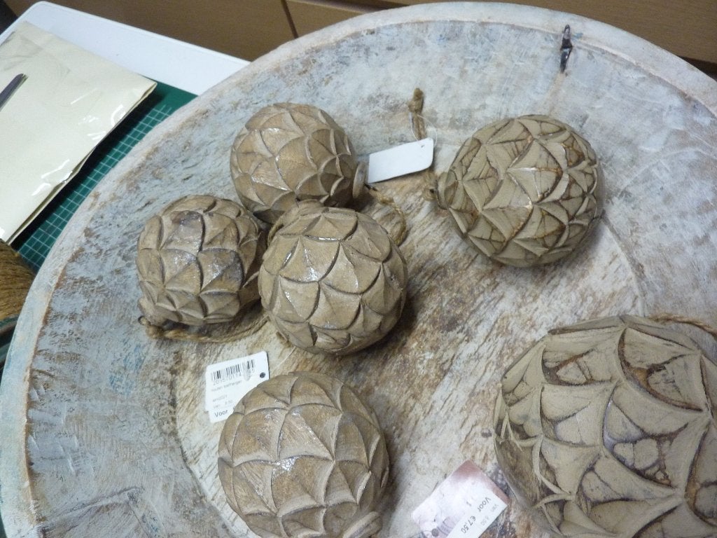 Houten decoratieballen nieuw stoer sober landelijk, Huis en Inrichting, Woonaccessoires | Overige, Ophalen of Verzenden, Nieuw