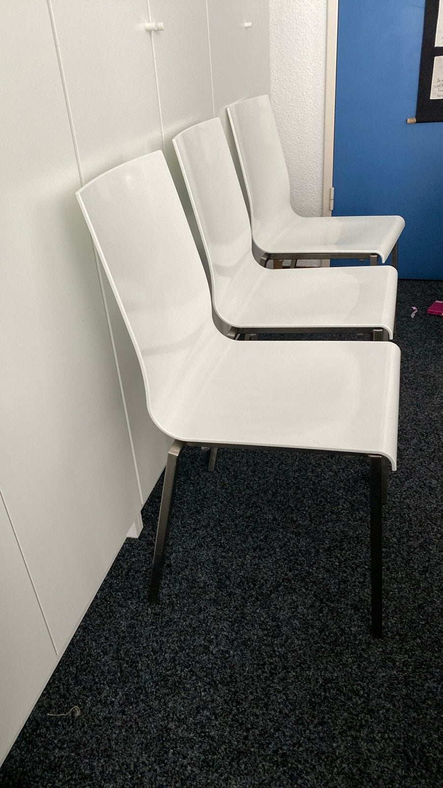 Set van 3 Pedrali Kuadra stoelen - Wit, Made in Italy, Ophalen, Kunststof, Gebruikt, Drie