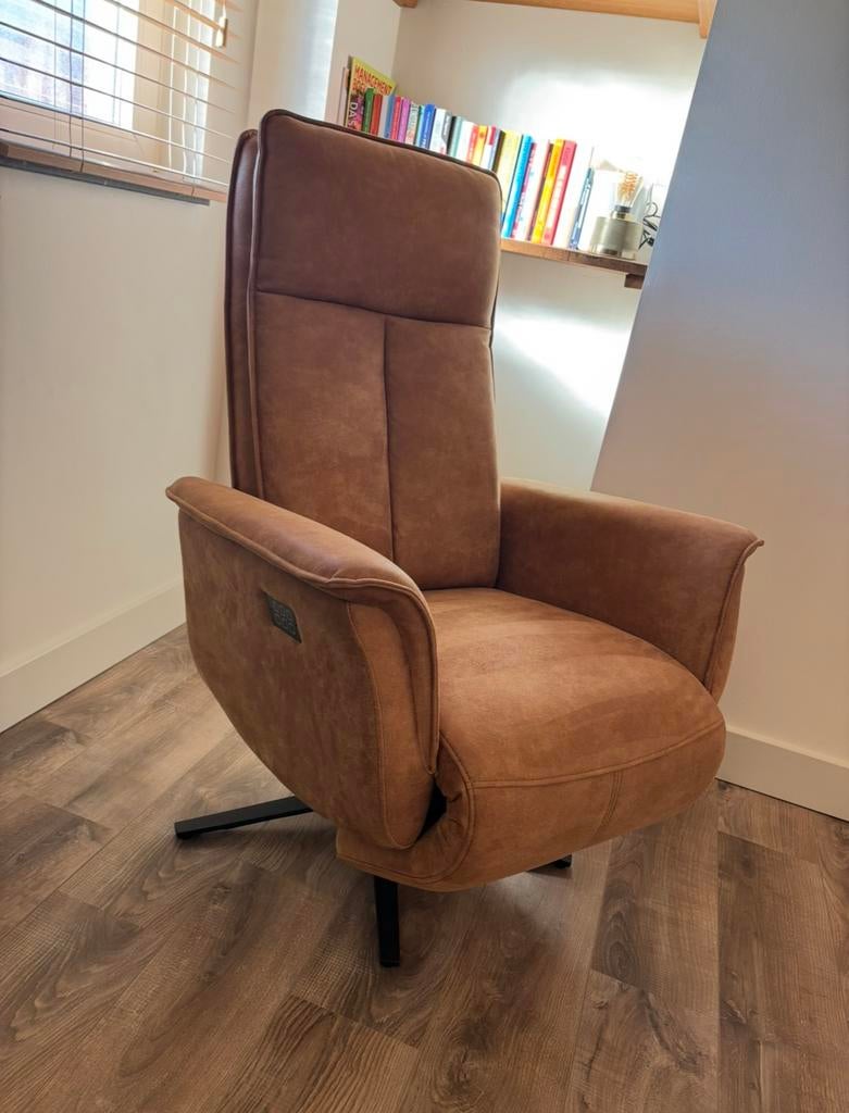 Relaxfauteuil Odyssey - Goossens - nieuwprijs 1499,00, Huis en Inrichting, Fauteuils, Ophalen, Gebruikt, 50 tot 75 cm, Leer