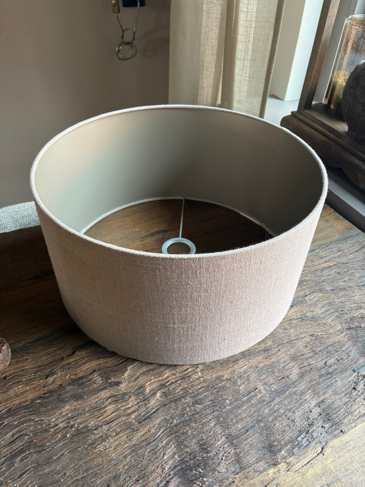 Naturel lampenkap 40 cm, Huis en Inrichting, Ophalen of Verzenden, Zo goed als nieuw