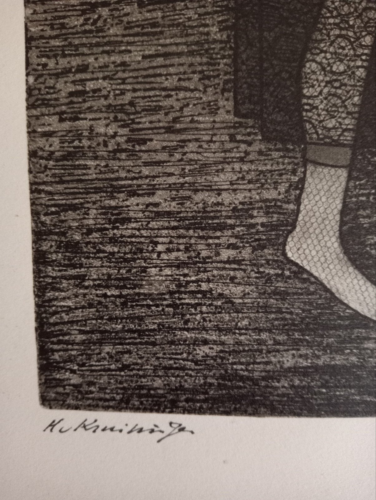 Harrie van Kruiningen prent Edgar Allan Poe, Ophalen of Verzenden, 1960 tot 1980, Gebruikt, Overige onderwerpen