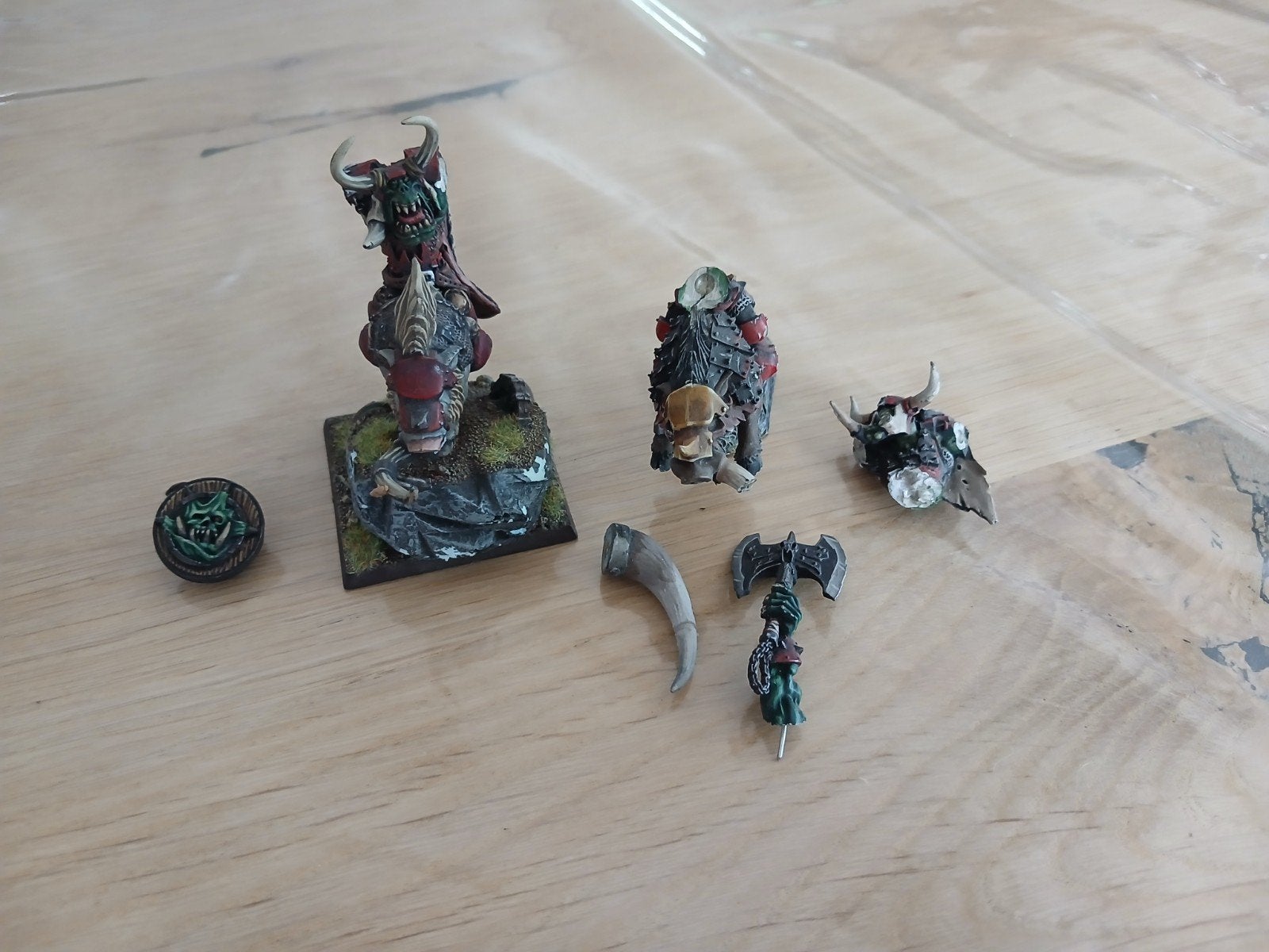 2x metalen Games Workshop Orc Warboss warhammer zie foto, Ophalen of Verzenden, Zo goed als nieuw, Warhammer