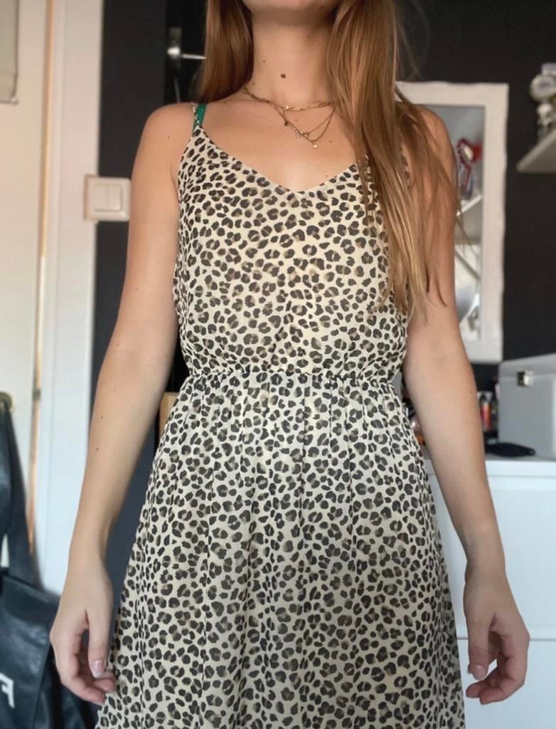 Pigalle zomerjurk panterprint - Maat XS, Kleding | Dames, Jurken, Ophalen of Verzenden, Zo goed als nieuw, Maat 34 (XS) of kleiner